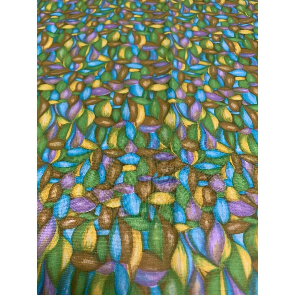 Colorful Abstract Leaf Pattern Cotton Fabric 18 x 22" Crafting Sewing